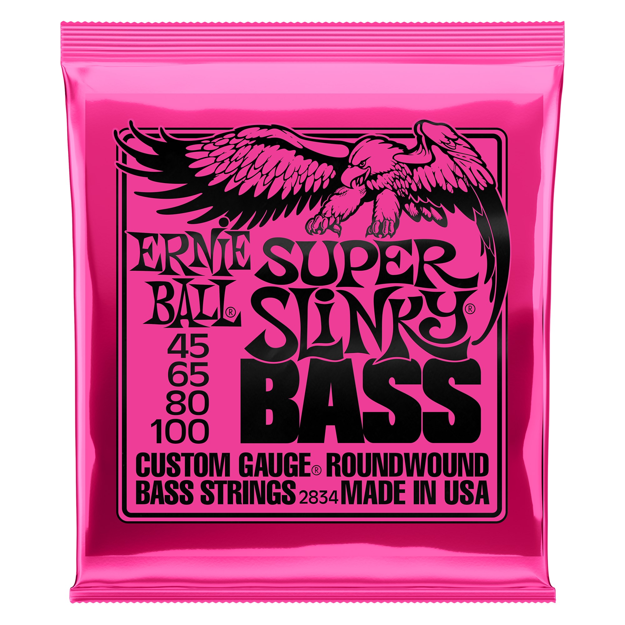 Se Ernie Ball 2834 Super Slinky Bass 45 - 100 til 4-strenget bas hos Allround Musik